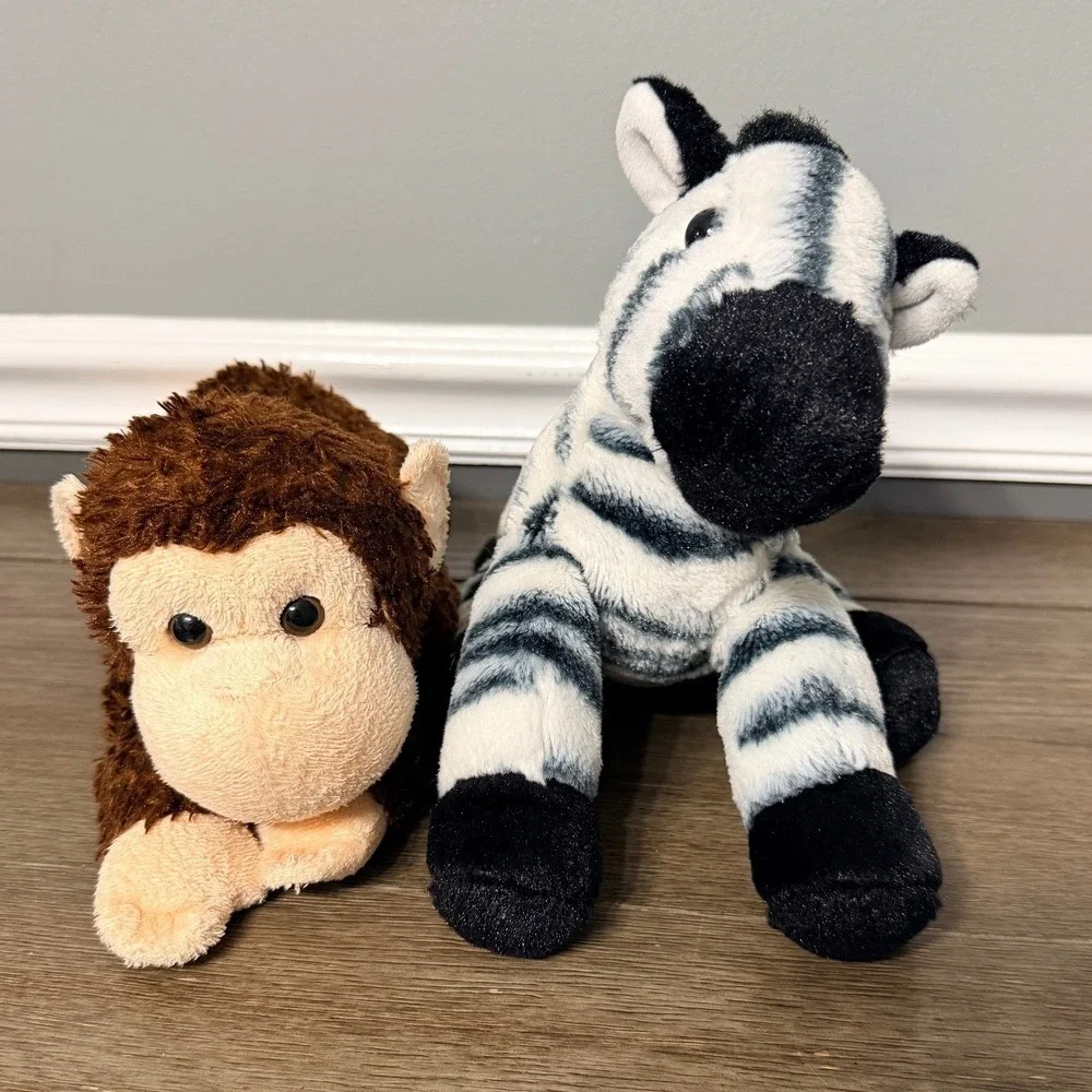 Aurora Flopsies Monkey and Zebra Plush Set‎